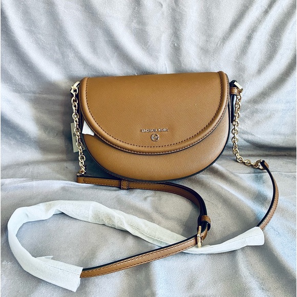 Michael Kors Handbags - Michael Kors Tan Leather Chain Strap Crossbody Bag NWT